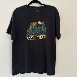 Columbia Shirt Mens Yosemite National Park Graphic Print Outdoors Large Black